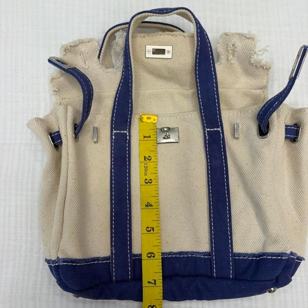 sunwin mini boatkin natural & navy canvas tote bag - Picture 5 of 8